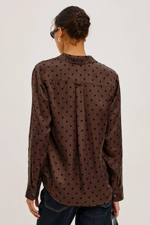 Rails Alyssa Shirt | Chocolate Polka Dot