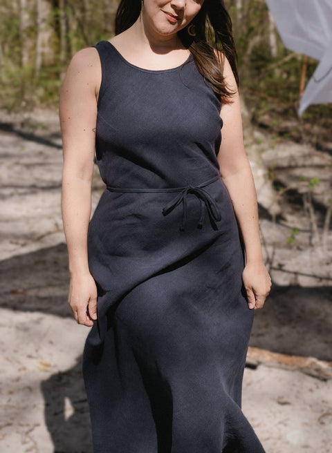 Jillian Isabel Atelier Aurora Dress | Navy Linen Twill