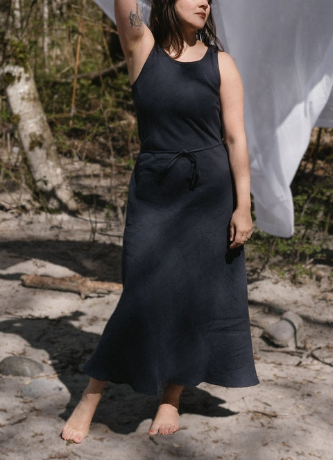 Jillian Isabel Atelier Aurora Dress | Navy Linen Twill