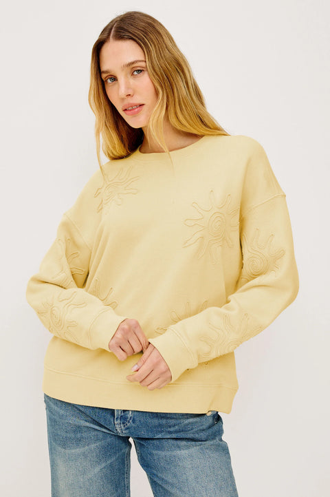 Rails Rails Beckley Sweatshirt in Sunshine: featuring cotton, oversized, ribbed