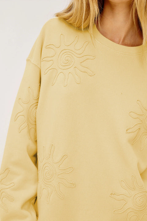 Rails Rails Beckley Sweatshirt in Sunshine: featuring cotton, oversized, ribbed