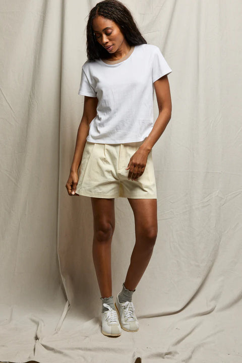 Perfect White Tee Perfect White Tee Billie Ringer Tee in White with Mocha: features cotton