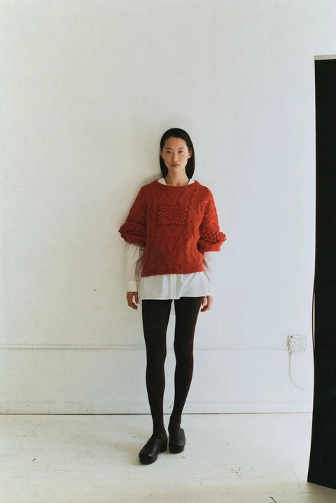 Shaina Mote Patchwork Crewneck | Persimmon