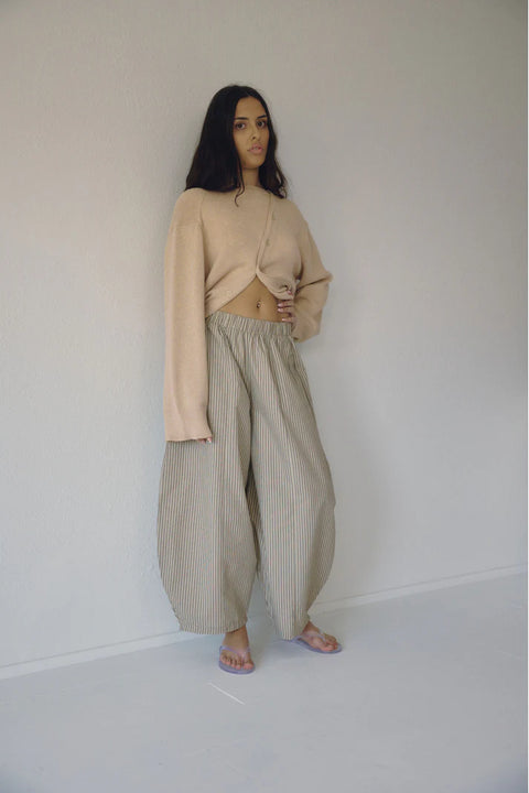 Boheme Goods Bohème Goods The Stripe Barrel Pants: relaxed, lightweight, cotton