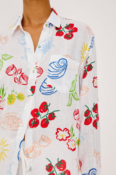 Rails Rails x Giadzy Charli Top in White Antipasti: featuring relaxed, linen, pocket