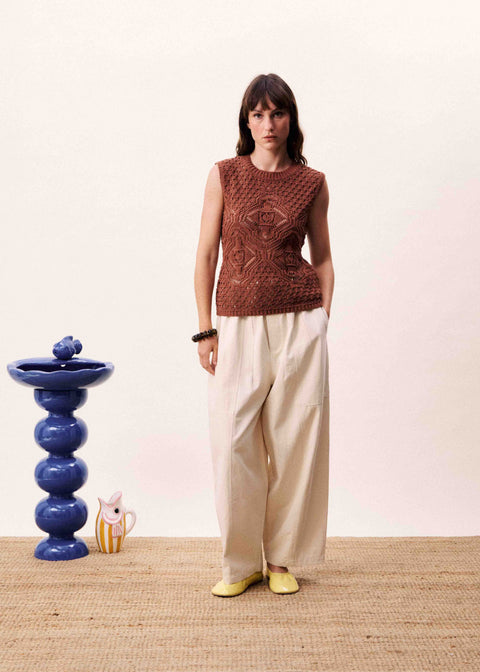 Frnch FRNCH Nila Top in Marron Glace: cotton