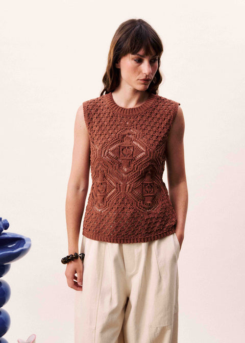 Frnch FRNCH Nila Top in Marron Glace: cotton
