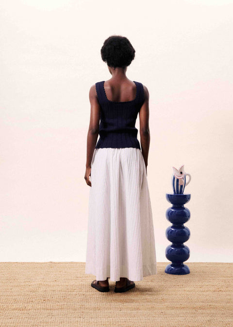 Frnch FRNCH Dundee Top in Bleu Marine: viscose