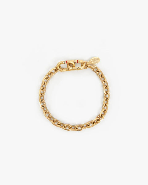 Clare V. Clare V Charm Chain Bracelet in Vintage Gold: features striped