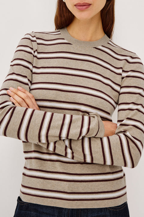 Rails Cotton Cashmere Long Sleeve Tee | Heather Oat Stripe
