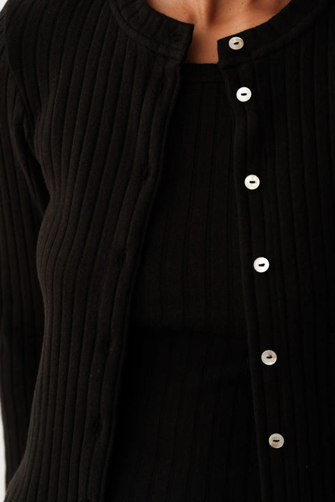 DONNI The Sweater Rib Cardi | Jet