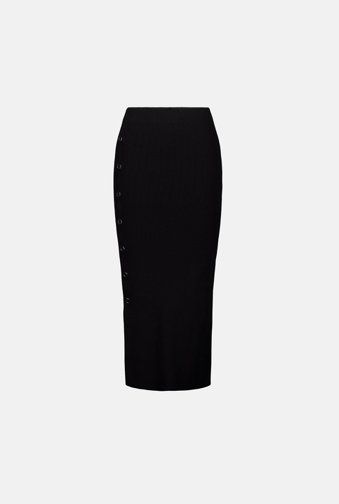 Saemdi Deconstructed Rib Skirt | Black