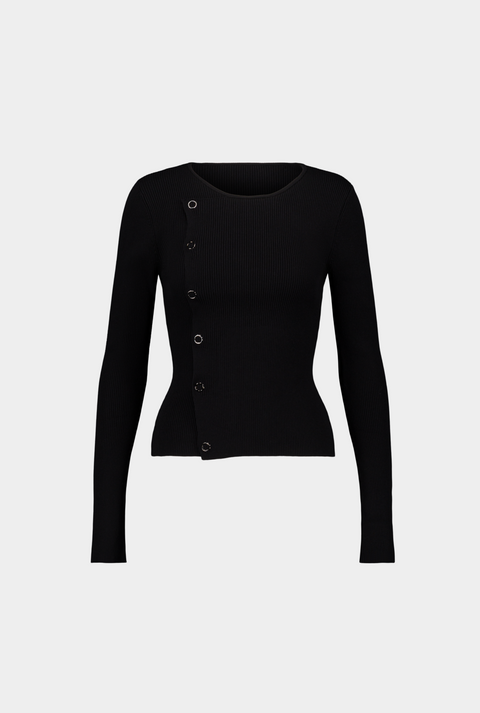 Saemdi Deconstructed Rib Top | Black
