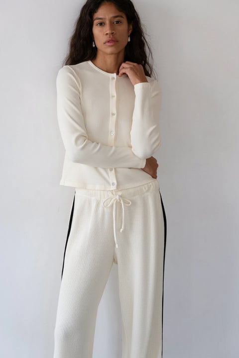 DONNI The Rib Cardigan | Creme