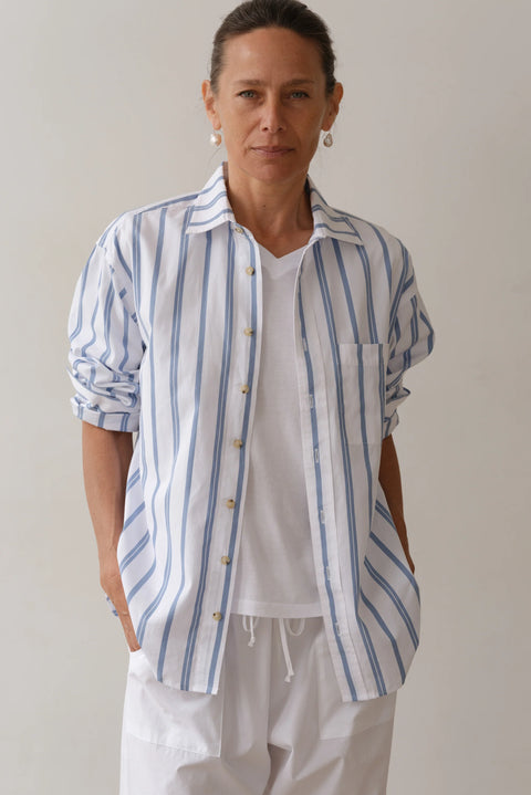 DONNI The Pop Shirt | Cornflower Stripe