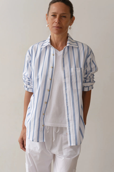 DONNI The Pop Shirt | Cornflower Stripe