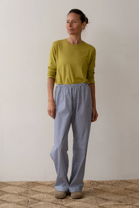DONNI The Pop Simple Pant | Navy Stripe