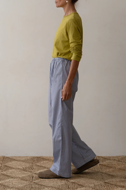 DONNI The Pop Simple Pant | Navy Stripe