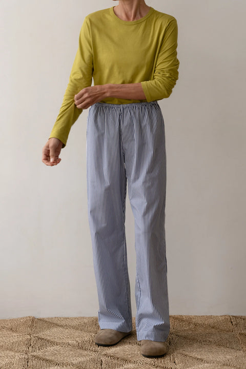 DONNI The Pop Simple Pant | Navy Stripe