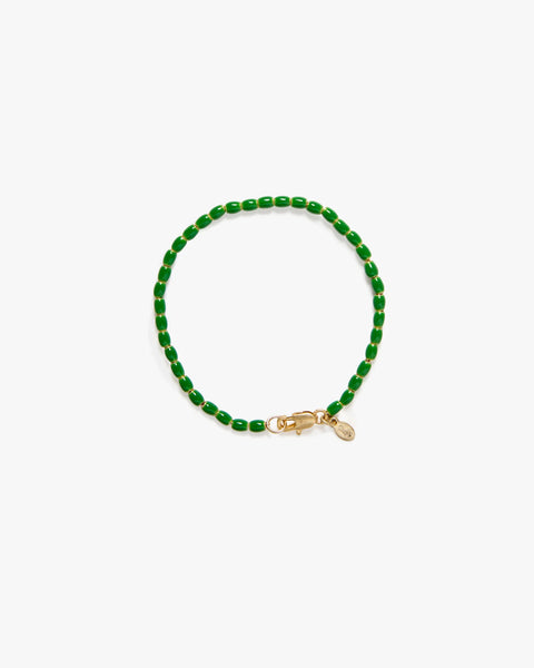 Clare V. Clare V Enamel Barrel Chain Bracelet in Emerald