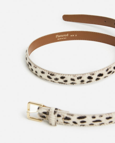 Flattered Barbara Belt | Hair-On Chocolate Dot