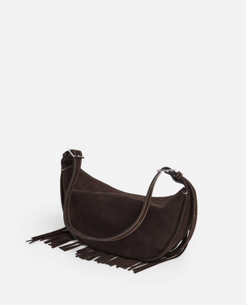 Flattered Ivy Cross-Shoulder Suede Bag | Chocolate