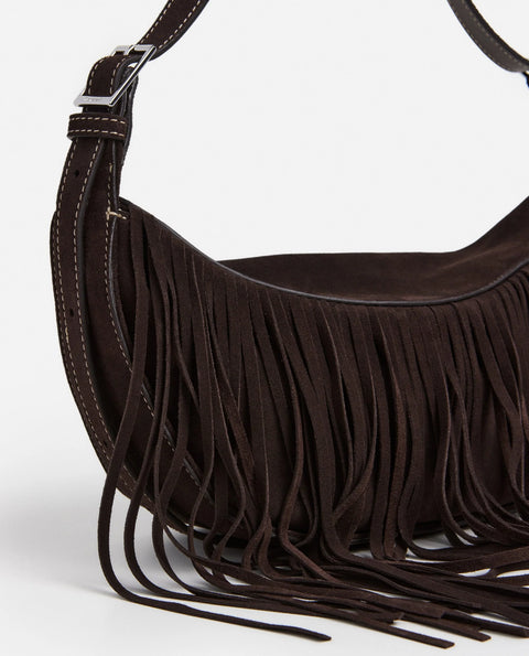 Flattered Ivy Cross-Shoulder Suede Bag | Chocolate