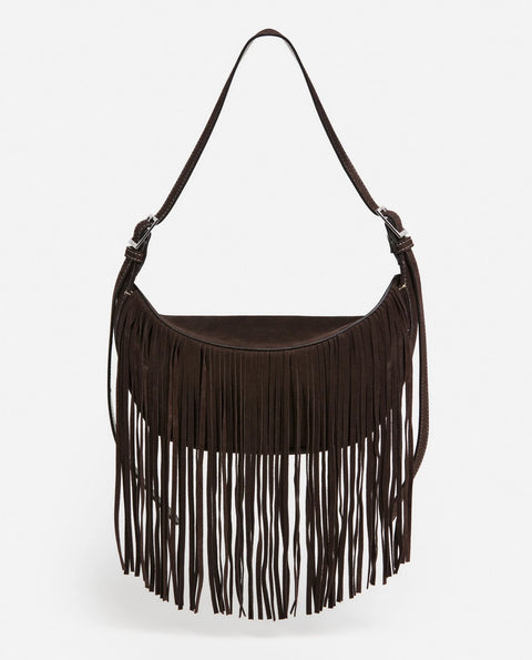 Flattered Ivy Cross-Shoulder Suede Bag | Chocolate