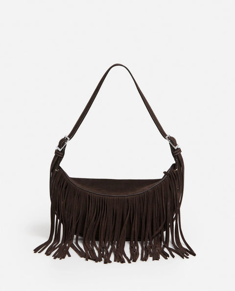 Flattered Ivy Cross-Shoulder Suede Bag | Chocolate