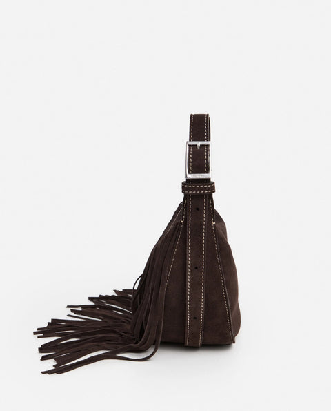 Flattered Ivy Cross-Shoulder Suede Bag | Chocolate