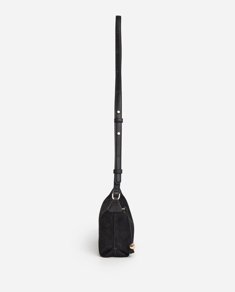 Flattered Ru Crossbody Bag | Black Suede