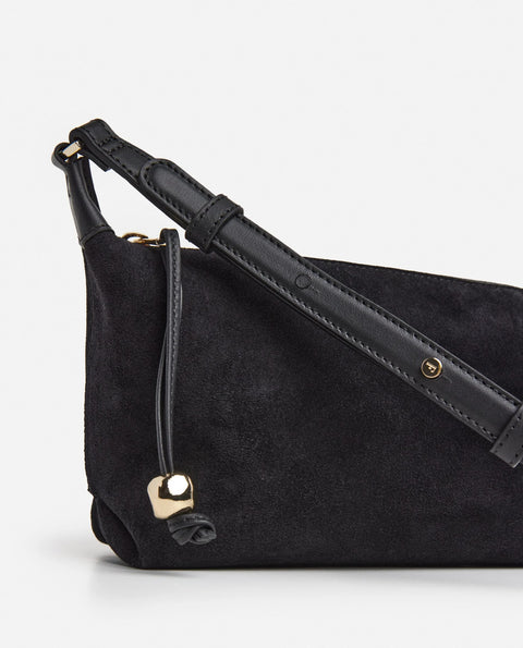 Flattered Ru Crossbody Bag | Black Suede