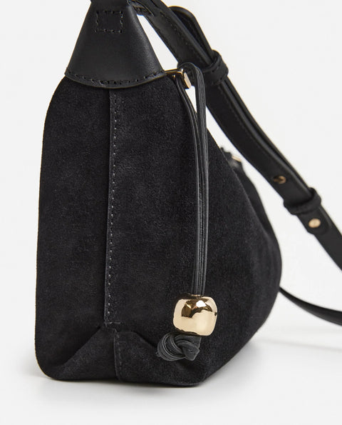 Flattered Ru Crossbody Bag | Black Suede