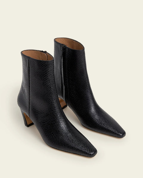 Flattered Xena Boot | Black Snake Embossed