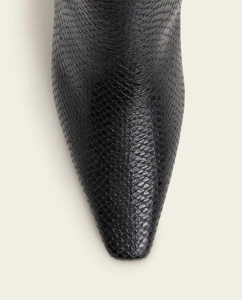 Flattered Xena Boot | Black Snake Embossed
