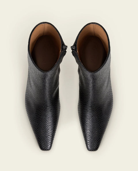 Flattered Xena Boot | Black Snake Embossed