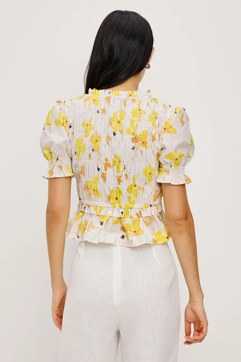 Rails Rails Fontaine Top in Tossed Daffodils: featuring cotton, v-neck