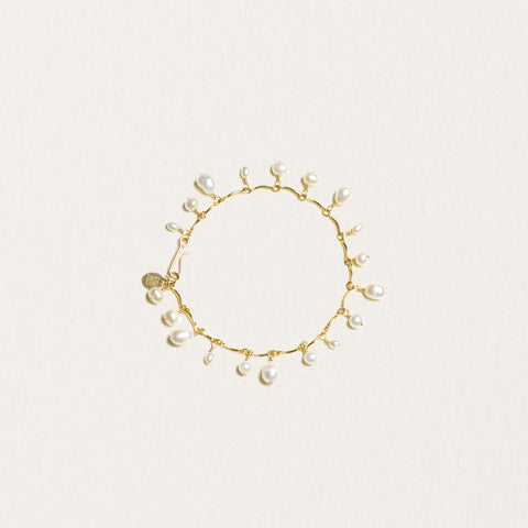 Fluidwavy Pearl Scalloped Bracelet | Gold