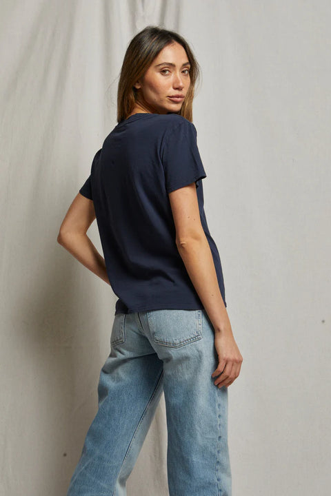 Perfect White Tee Harley Boxy Crewneck Tee | Navy