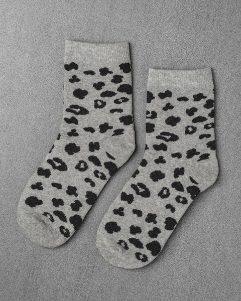 Unified Leopard Socks | Heather Grey