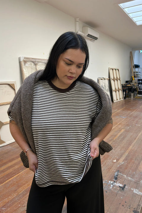 Merge Hemp Rover Tee | Choco Stripes