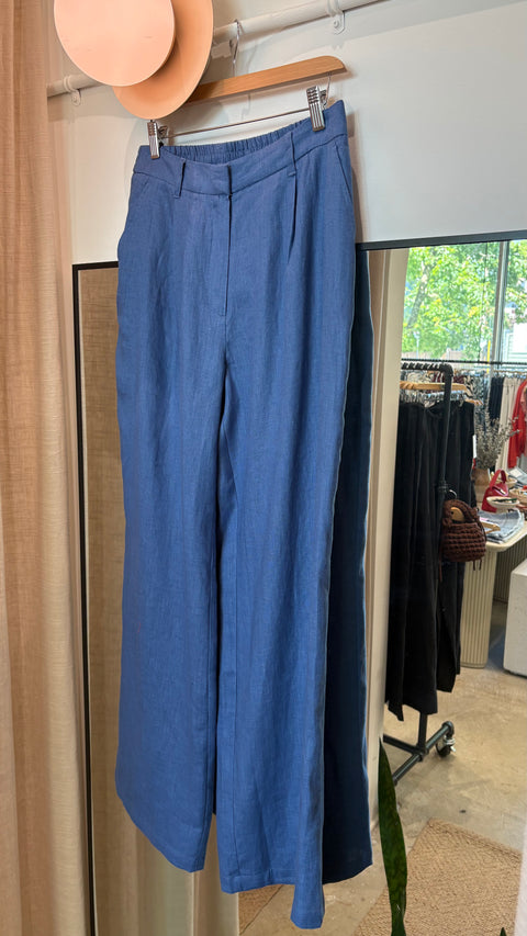 Notshy Paula Linen Trousers | Blue Jean