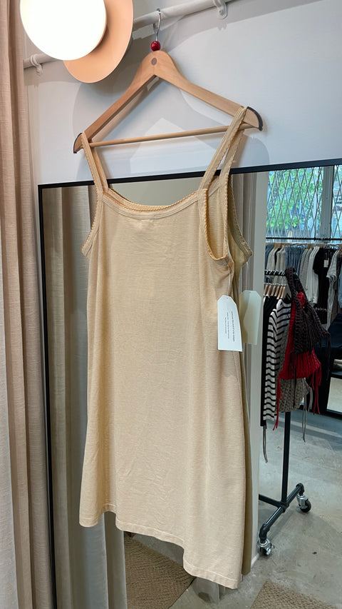 DONNI Jersey Stripe Spaghetti Tank Dress | Butter Stripe