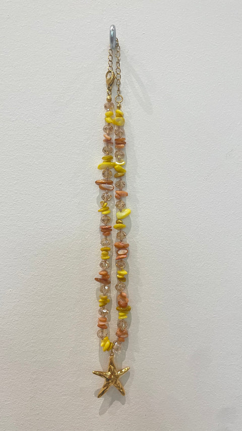 Goupi Necklace 09 | Multicolour Beaded Semiprecious Chips Necklace | Yellow
