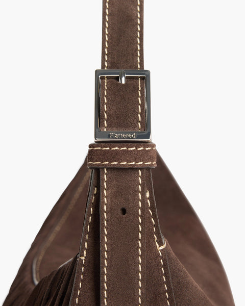 Flattered Ivy Cross-Shoulder Suede Bag | Chocolate