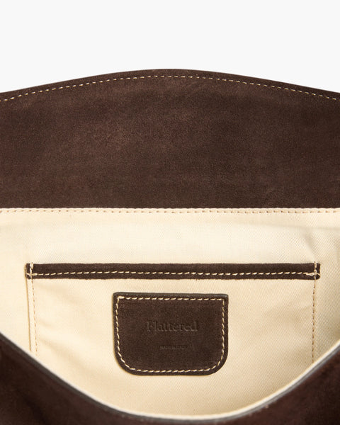 Flattered Ivy Cross-Shoulder Suede Bag | Chocolate