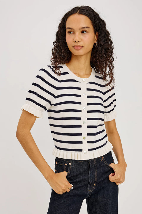 Rails Lora Top | Ivory Navy Stripe