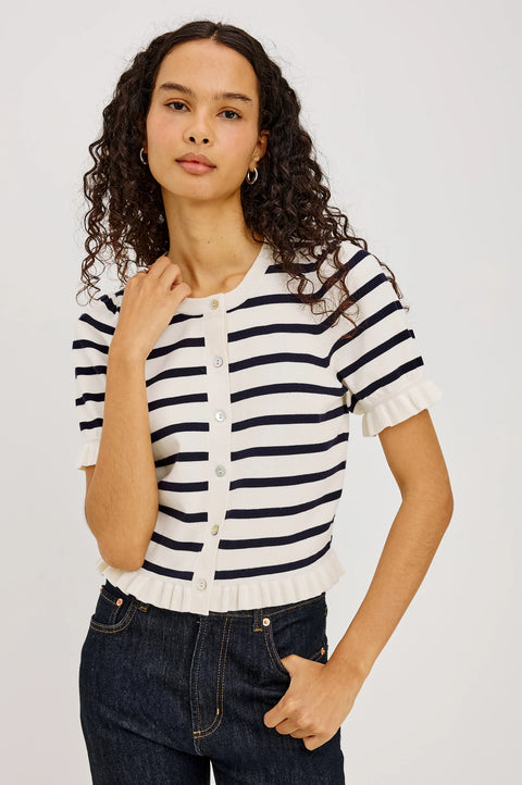 Rails Lora Top | Ivory Navy Stripe