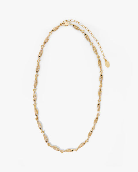 Clare V Le Pavé Sardine Chain Necklace 16" | Vintage Gold