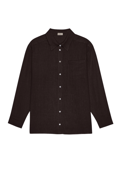 DONNI The Linen Relaxed Shirt | Espresso